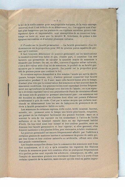 Les Fraudes dans le commerce des semences. Précautions à prendre …