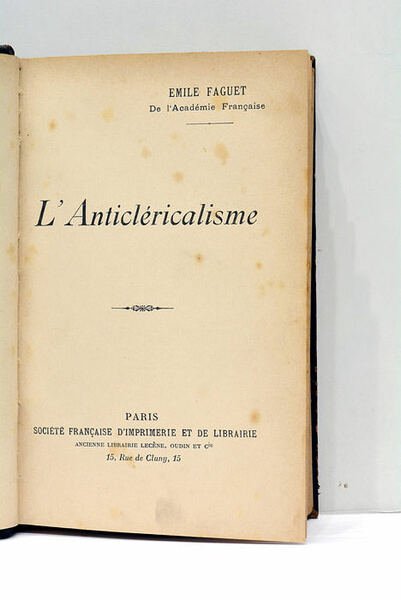 L'Anticléricalisme.