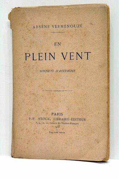 En Plein Vent. Sonnets d'Auvergne.