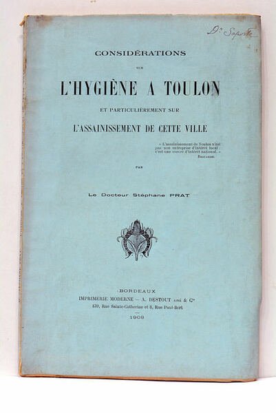 Considérations sur l'hygiène à Toulon et particulièrement sur l'assainissement de …