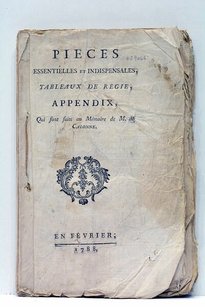 PIÈCES ESSENTIELLES ET INDISPENSABLES, TABLEAUX DE RÉGIE, APPENDIX, Qui font …