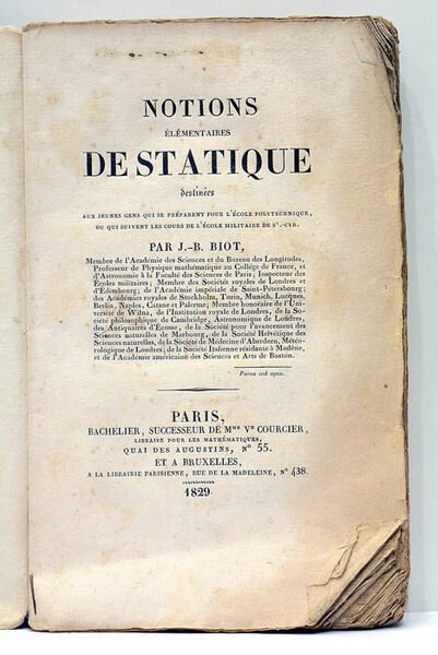 Notions élémentaires de Statique destinées aux jeunes gens qui se …