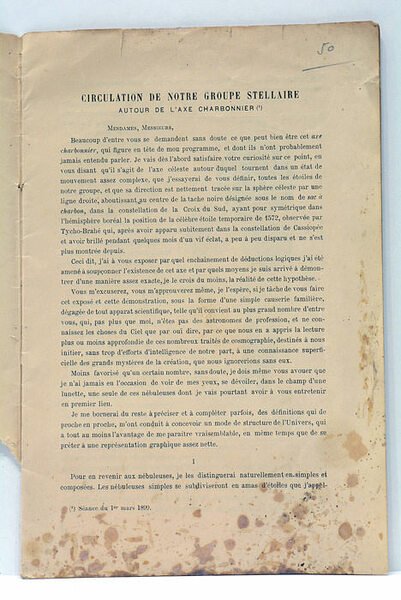 Circulation de notre groupe stellaire autour de l'axe Charbonnier et …