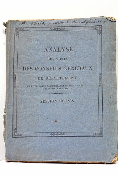 ANALYSE DES VOTES DES CONSEILS GÉNÉRAUX DE DÉPARTEMENT SUR DIVERS …
