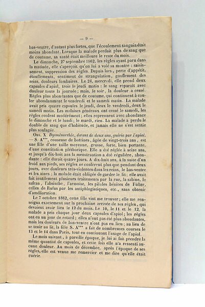 De l'Utilité de l'Apiol dans l'aménorrhée et la dysménorrhée. Extrait …