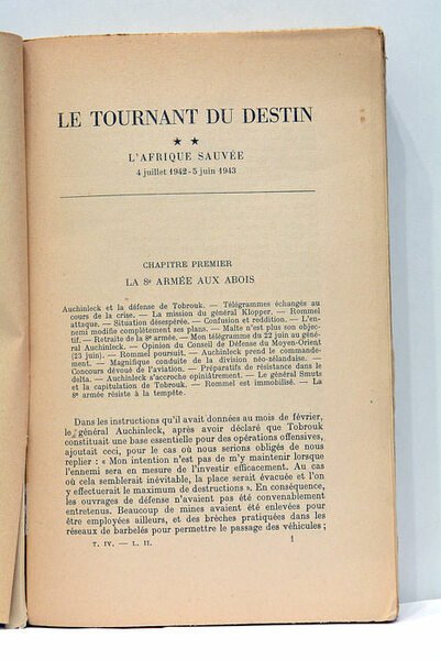 Mémoires sur la Deuxième Guerre Mondiale. IV - Le tournant …