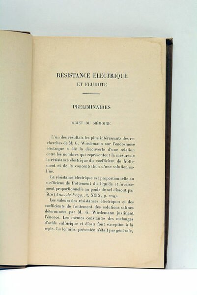 Résistance électrique et fluidité.