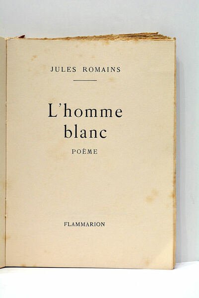 L'homme blanc. Poèmes.