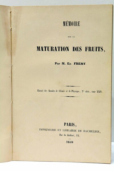 Mémoire sur la maturation des fruits. Extrait des Annales de …