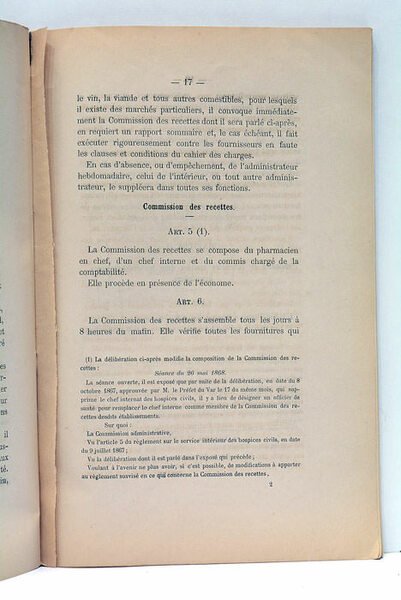 HOSPICE CIVILS DE TOULON. RÈGLEMENT DU SERVICE INTÉRIEUR.