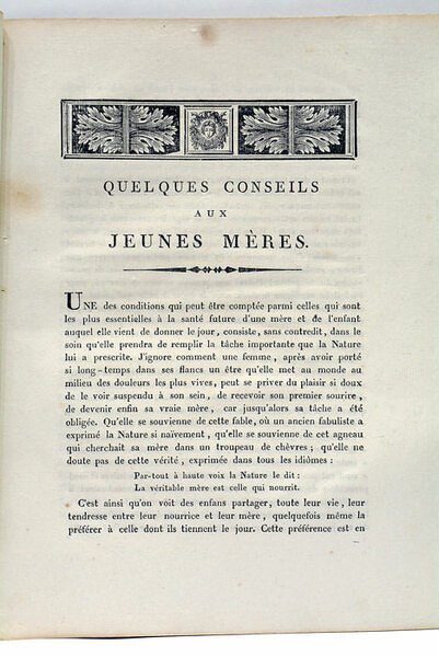 Quelques conseils aux jeunes mères. Tribut académique, présenté et publiquement …