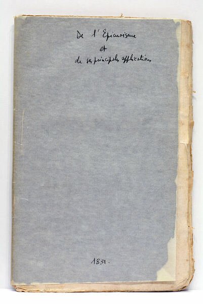 ÉPICURISME (De l') et de ses principales applications par J.A.X., …