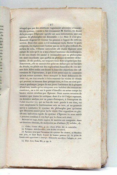 ÉPICURISME (De l') et de ses principales applications par J.A.X., …