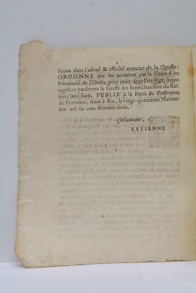 EXTRAIT DES REGISTRES DE PARLEMENT.