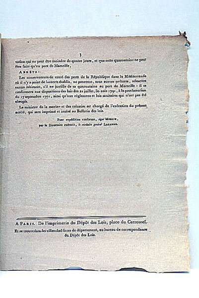 ARRÊTÉS DU DIRECTOIRE EXÉCUTIF, CONCERNANT LA MARINE.