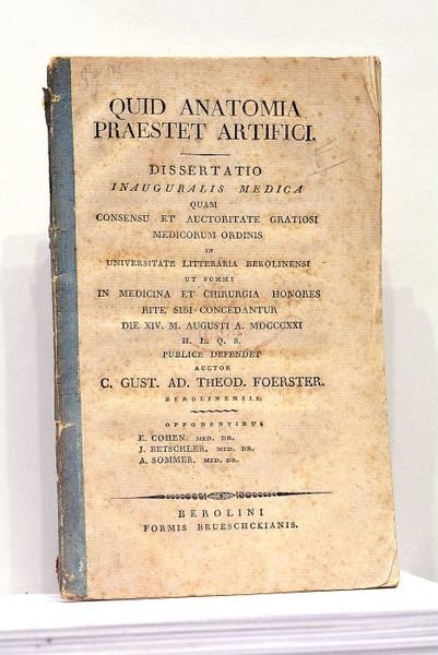 Quid Anatomia Praestet Artifici. Dissertatio inauguralis medica.