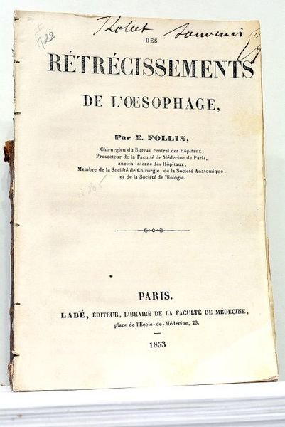 Rétrécissements de l'Oesophage.