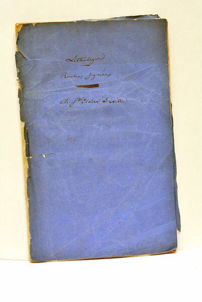 Etudes de Lithologie. Premier mémoire.