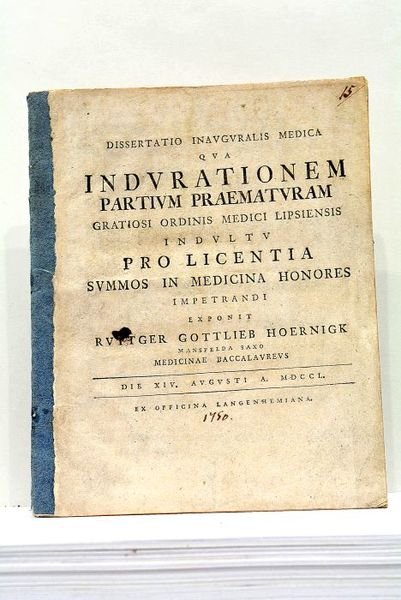 Dissertatio Inauguralis Medica qua Indurationem Partium Prematuram.