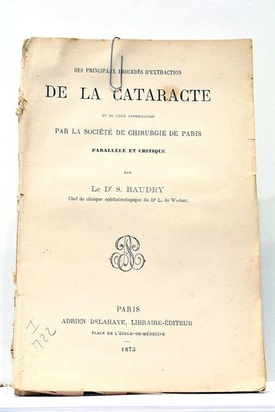 Des Principaux Procédés d'Extraction de la Cataracte et de leur …