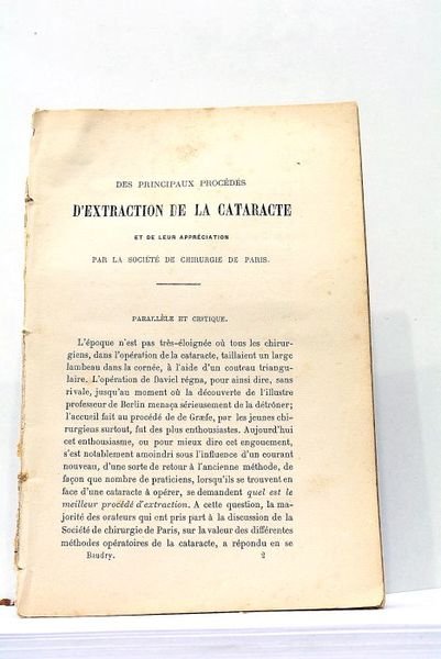 Des Principaux Procédés d'Extraction de la Cataracte et de leur …