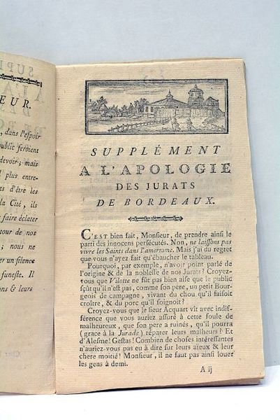 SUPPLEMENT à l'Apologie des Jurats de Bordeaux, d'après les Mémoires …