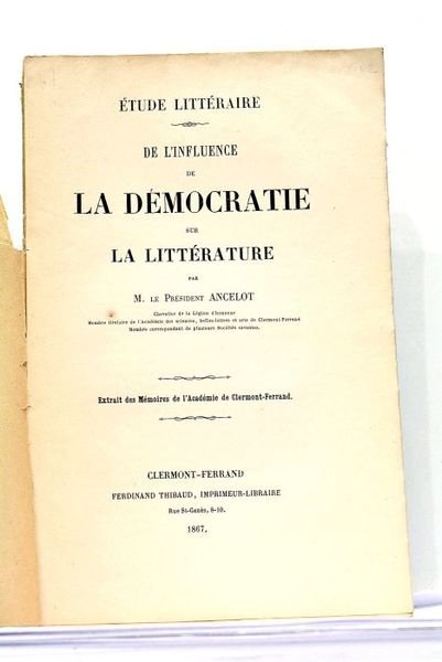 De l'Influence de la Démocratie sur la Littérature.