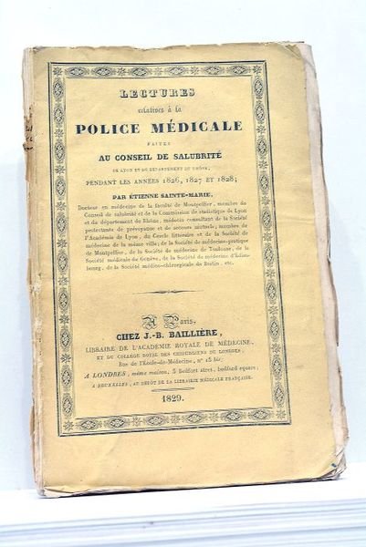 Lectures relatives à la Police Médicale faites au Conseil de …