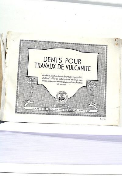 CATALOGUE. Dents pour Travaux de Vulcanite.