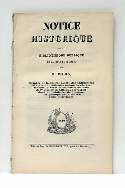 Notice Historique sur la Bibliothèque Publique de la ville de …