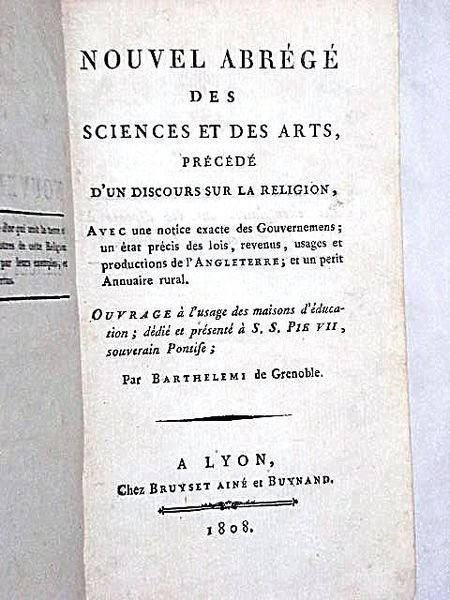 Nouvel Abrégé des Sciences et des Arts, précédé d'un discours …