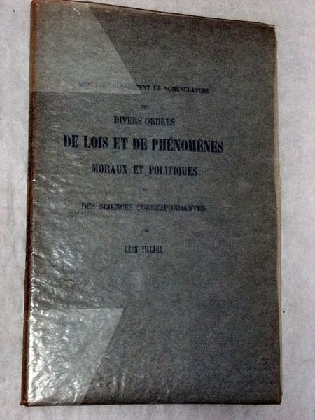 Analyse et Classement des divers ordres de Lois et de …