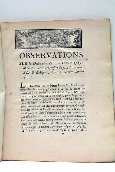 Observations sur la Déclaration du 30 Octobre 1785 et l'augmentation …