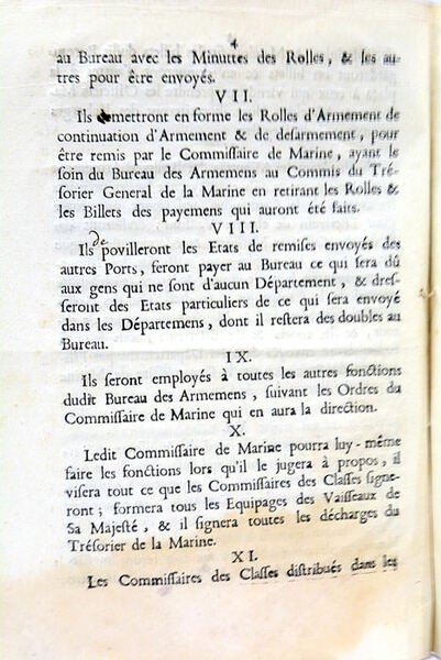 REGLEMENT DU ROY qui subordonne les Commissaires des Classes, à …