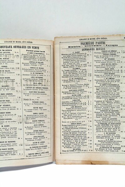 Catalogue de la Librairie Michel Levy Frères. Editeurs.