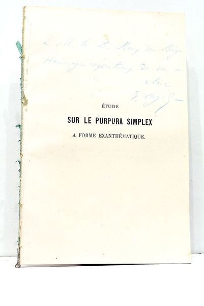 Etude sur le Purpura Simplex à forme exanthématique.