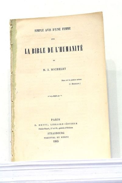 SIMPLE Avis d'une Femme sur la Bible de l'Humanité de …