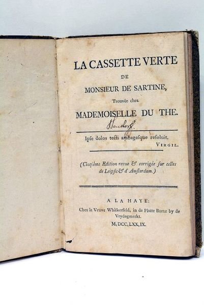 La Cassette Verte de Monsieur de Sartines.