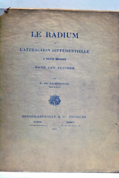 Le Radium et l’attraction différentielle à petite distance dans les …
