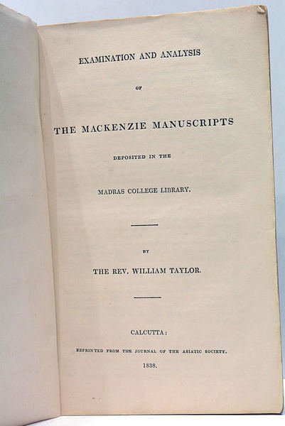 Examination and Analysis of the Mackenzie Manuscripts deposited in the …