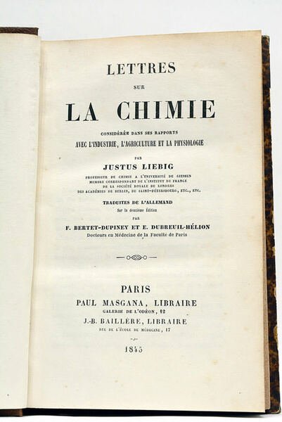 Lettres sur la Chimie considérée dans ses rapports avec l'industrie, …
