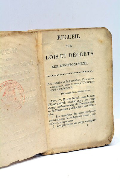 RECUEIL des Lois et Décrets sur l'Enseignement, rendus jusqu'au 15 …