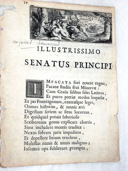 Illustrissimo Senatus Principi.