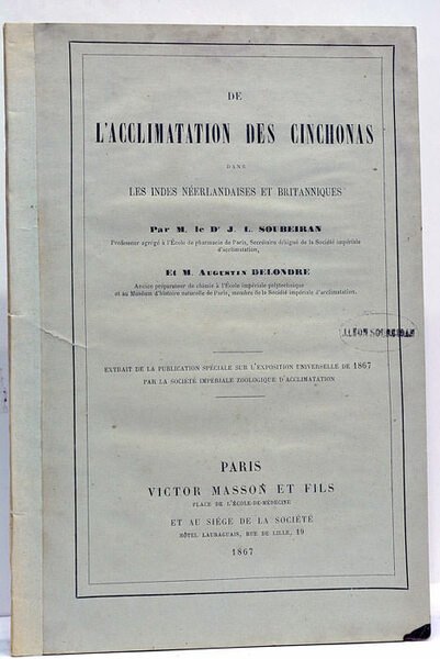 De l'acclimatation des cinchonas dans les Indes Néerlandaises et Britanniques.