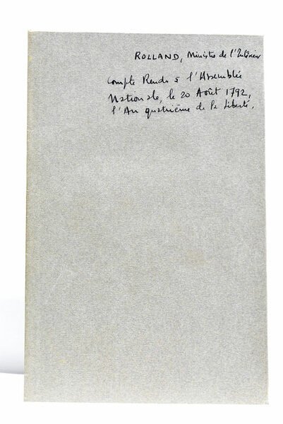 Compte rendu à l'Assemblée Nationale, le 20 août 1792, l'an …