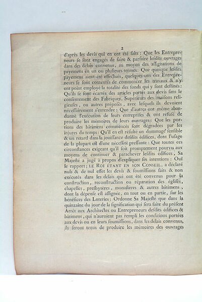 ARRÊT DU CONSEIL D'ÉTAT DU ROI, RENDU CONTRE LES ENTREPRENEURS …