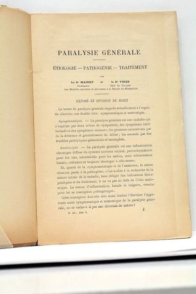 Mémoires de la section de médecine. Paralysie générale. Étiologie. Pathogénie. …