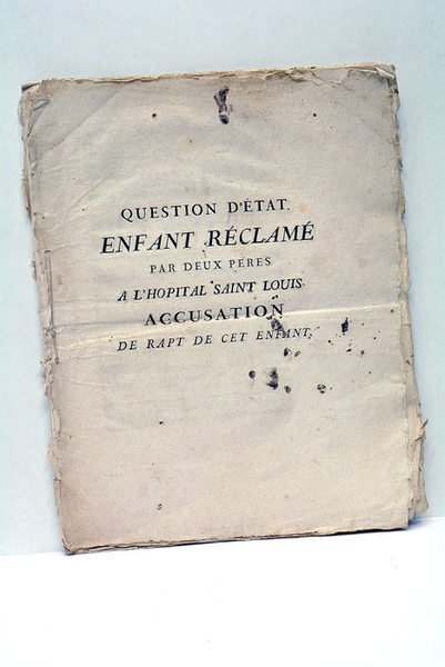 QUESTION D'ETAT. Enfant réclamé par deux pères à l'Hopital Saint …