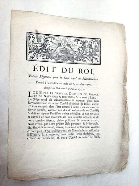 EDIT du Roi, Portant Règlement pour le Siège royal de …