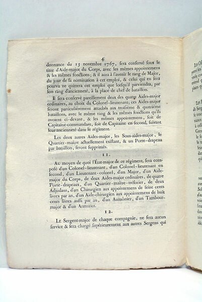 ORDONNANCE DU ROI, CONCERNANT SON RÉGIMENT D'INFANTERIE. Du 1er Avril …